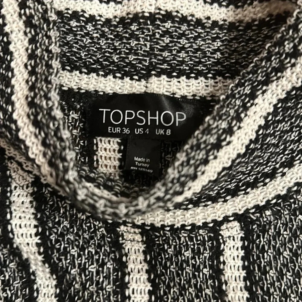 Topshop Striped Fringe Blouse size 4 - Picture 5 of 6